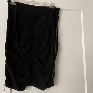 Black skirt with gold side zippers